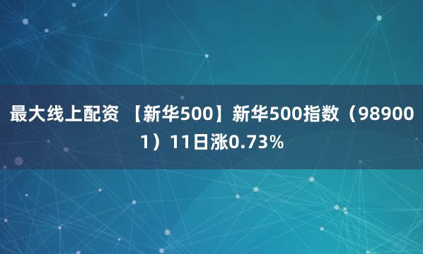 最大线上配资 【新华500】新华500指数（989001）11日涨0.73%